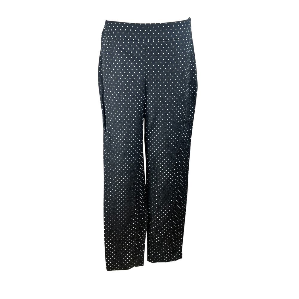 Talbots Chatham Ankle Pant Black White Polka Dot Size 6 Stretch Minimalist Sleek